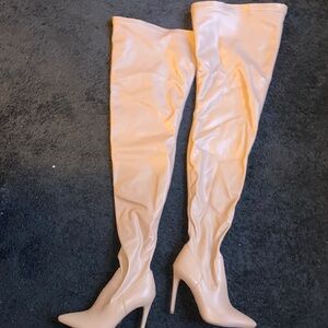 Chic Beige Over-the-Knee Boots